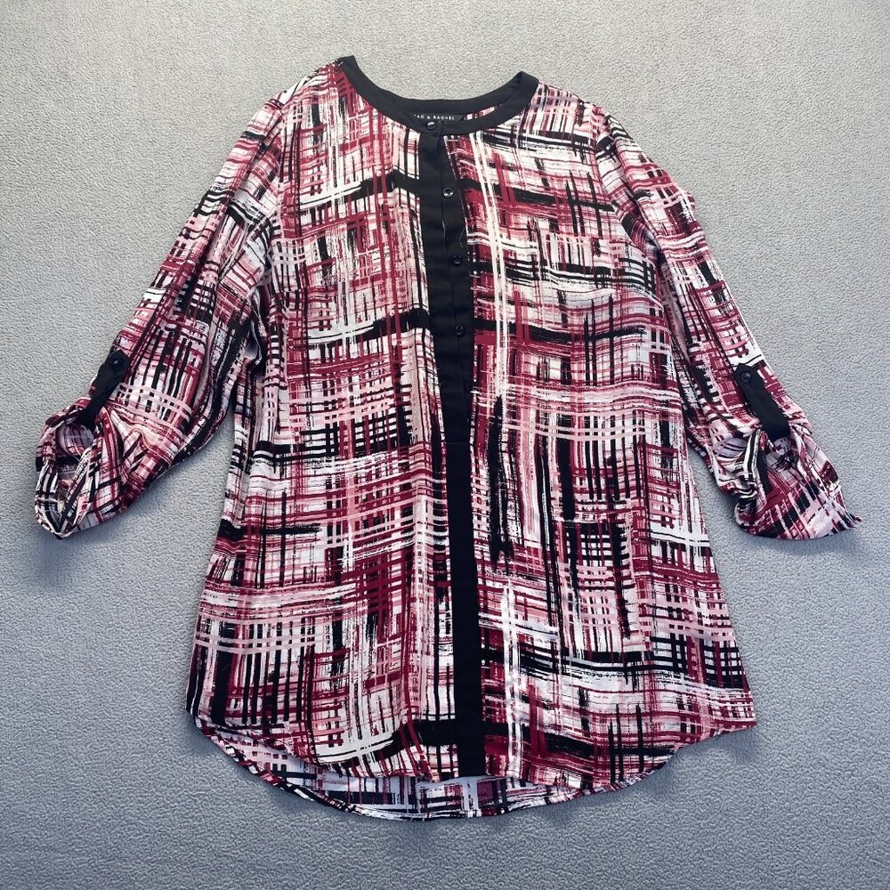 ZAC & RACHEL Size XL Top Blouse Long Sleeve Women’s,Buttons,Multicolor,Lightweig